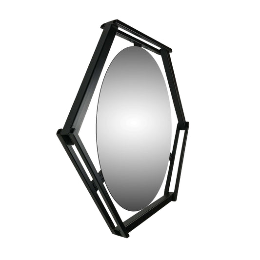 METAL HEXAGON FLOATING MIRROR SIDE VIEW