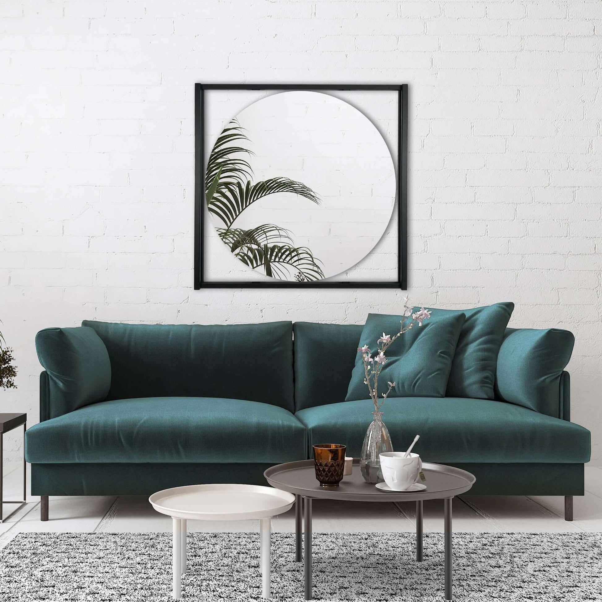 METAL FLOATING ROUND MIRROR