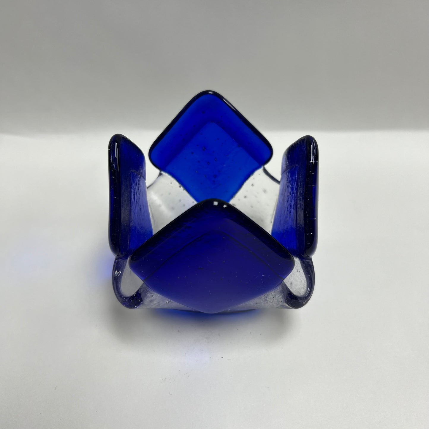 Transparent Blue Glass Candleholder