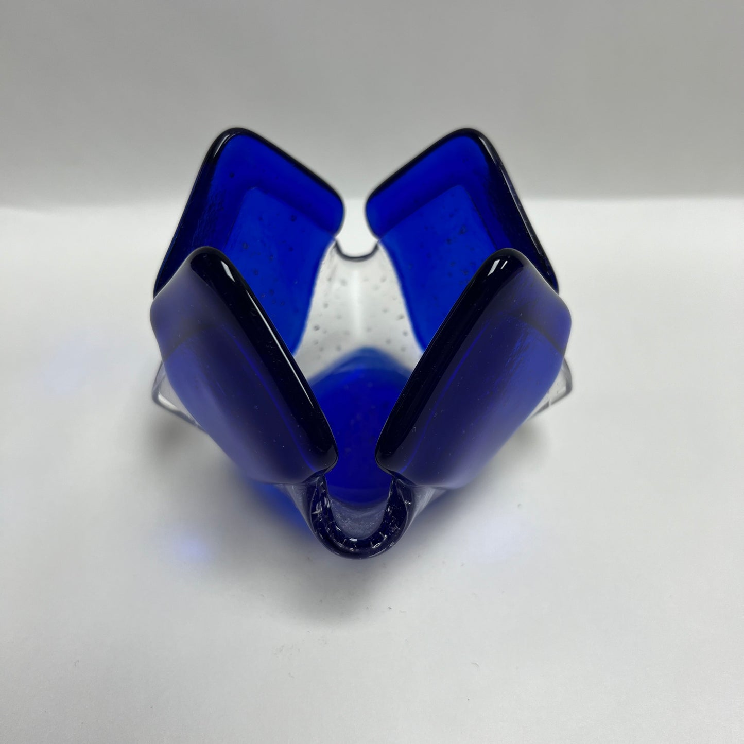 Transparent Blue Glass Candleholder