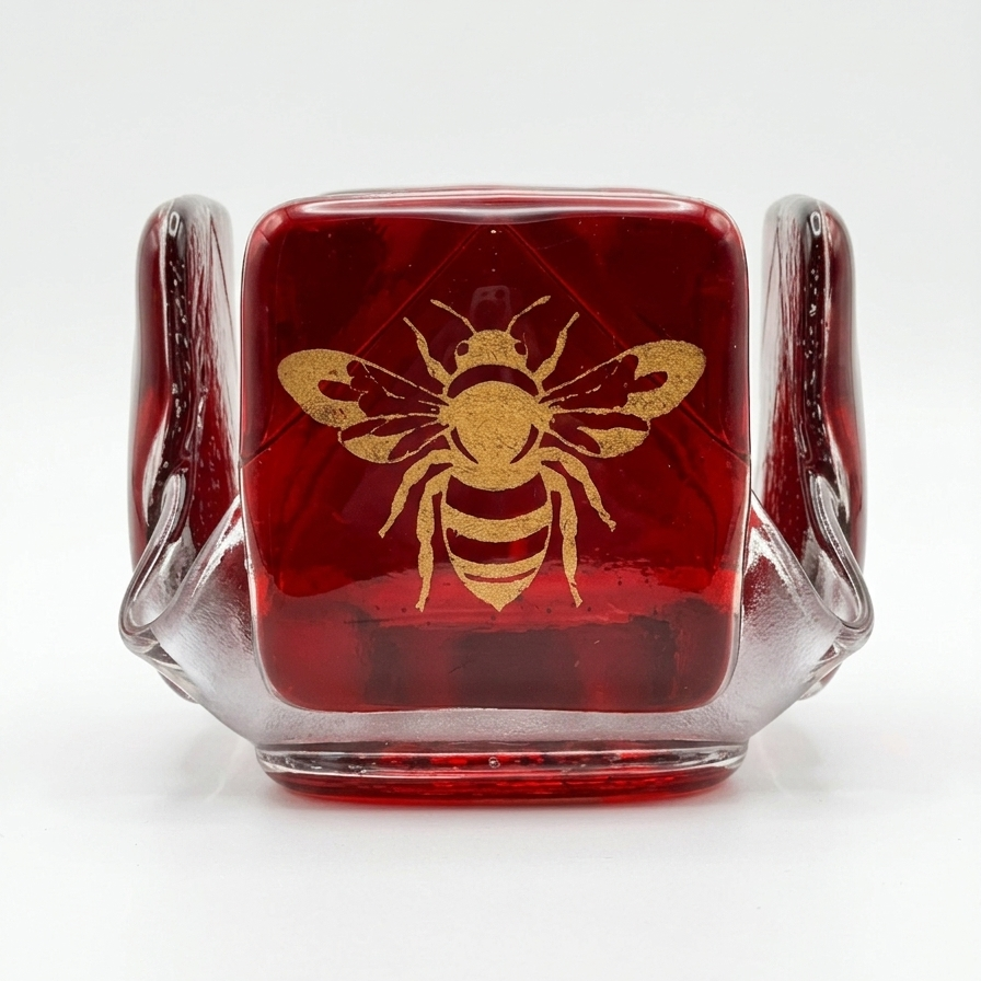 Honeybee in Ruby-Red