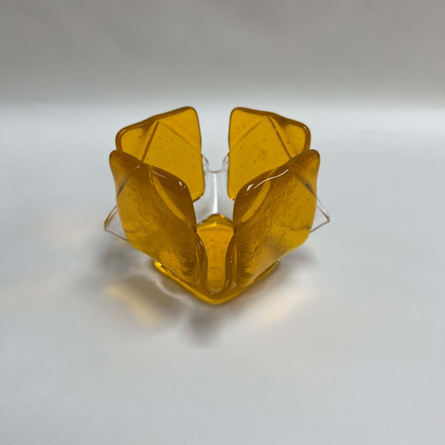 Transparent Yellow Glass Candleholder