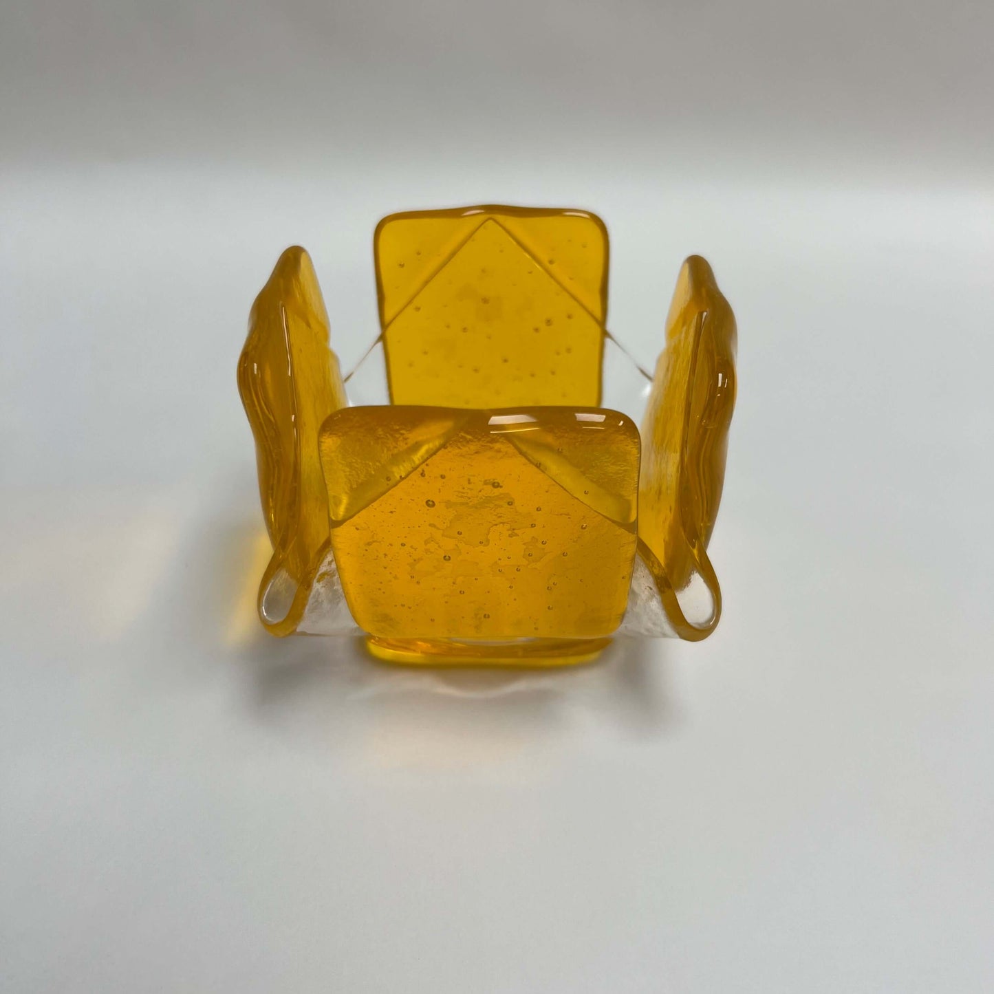 Transparent Yellow Glass Candleholder