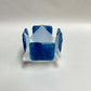 Blue & White Opalescent Glass Candleholder