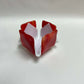 Red & White Opalescent Glass Candleholder