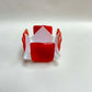 Red & White Opalescent Glass Candleholder