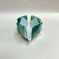 Green & White Opalescent Glass Candleholder