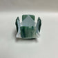 Green & White Opalescent Glass Candleholder