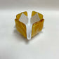 Amber & White Opalescent Glass Candleholder