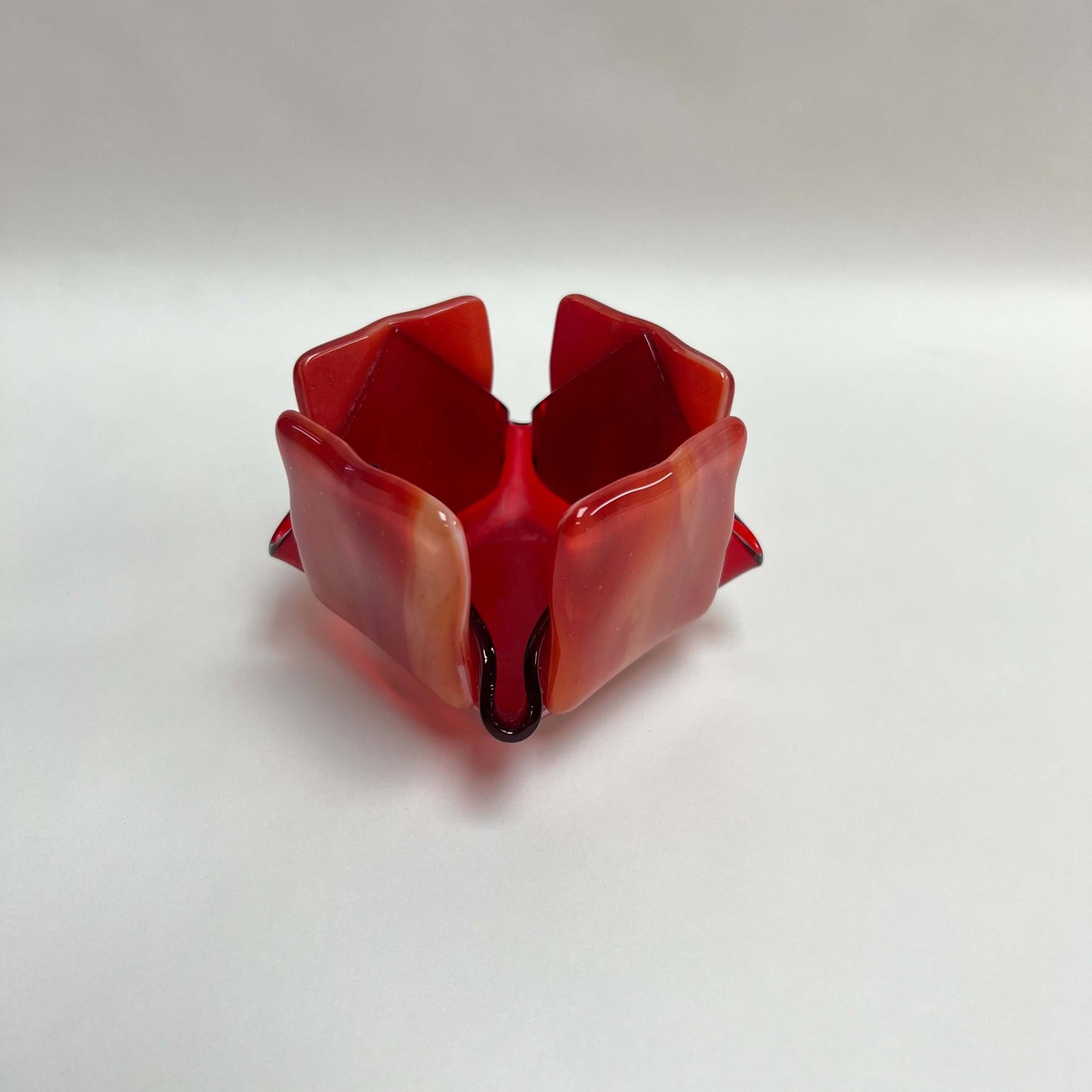 Red Glass Candleholder