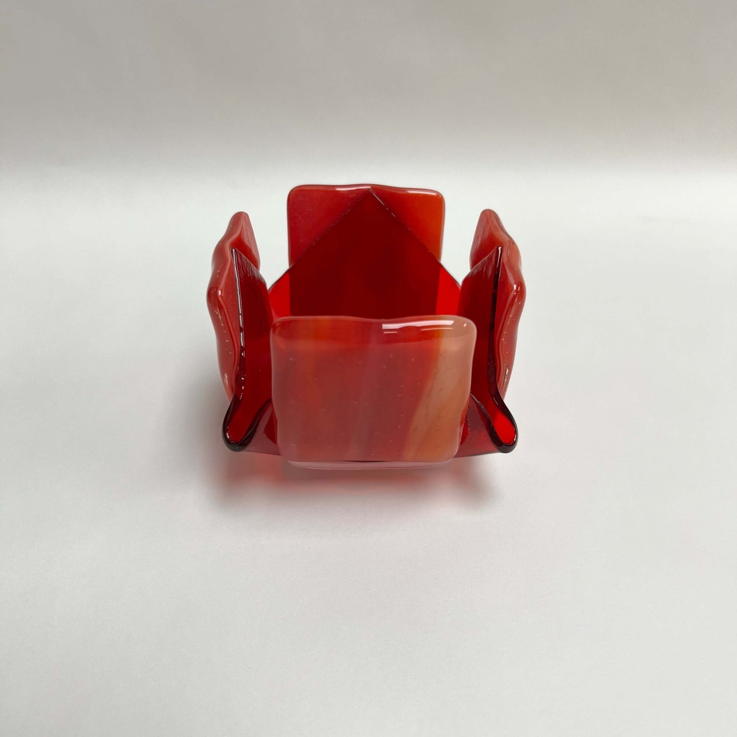 Red Glass Candleholder