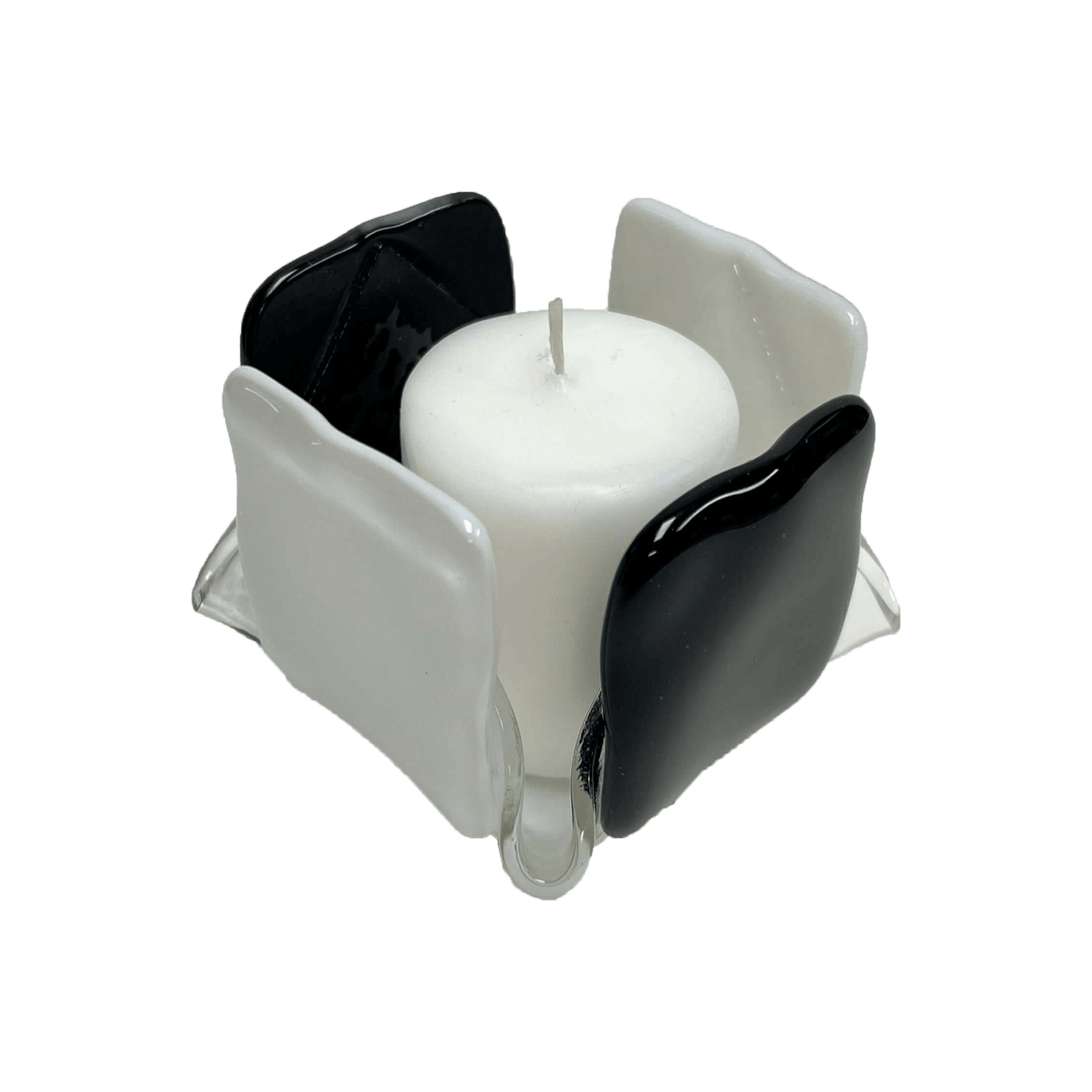 Black & White Glass Candleholder