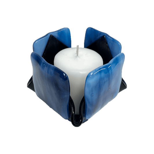 Blue Glass Candleholder