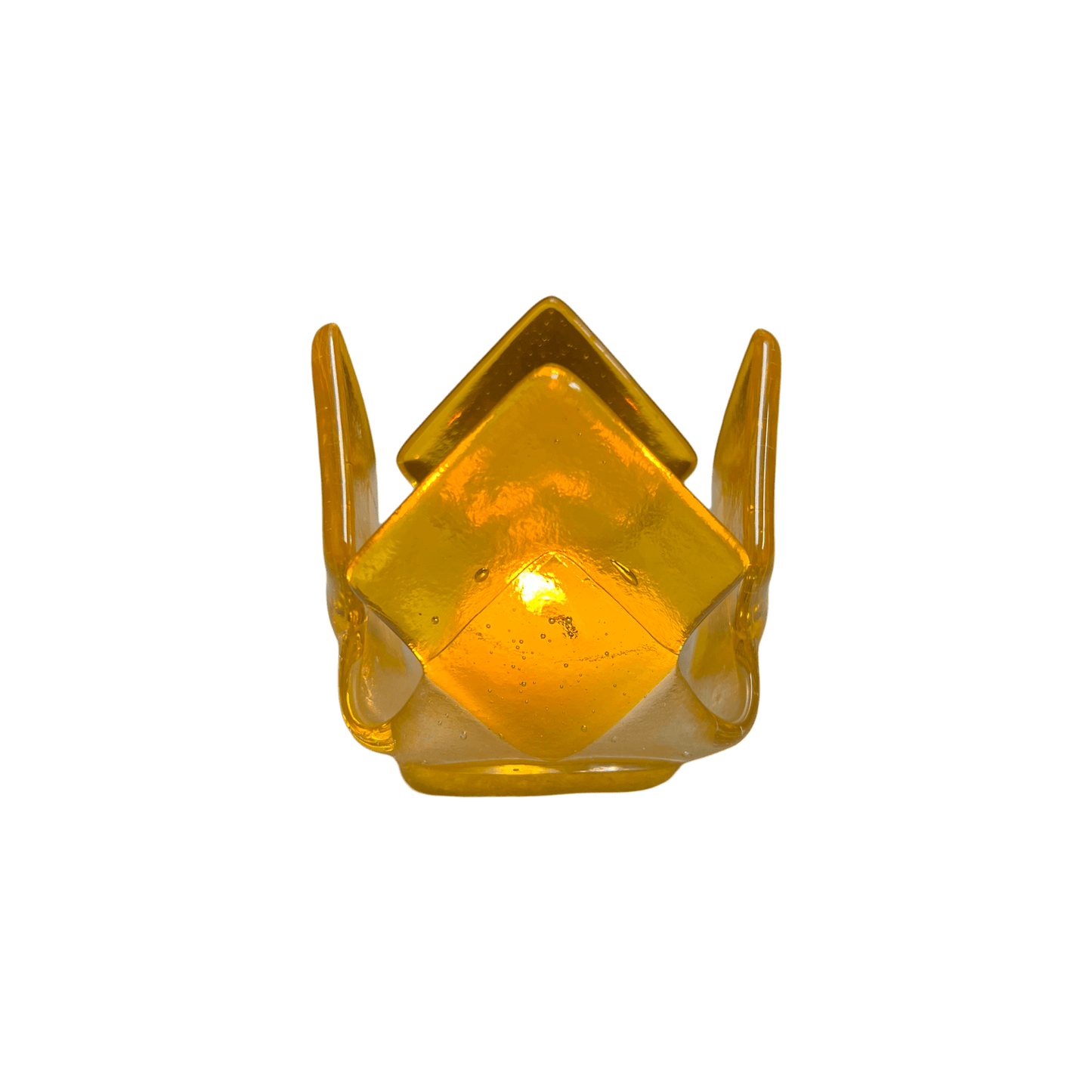 Transparent Yellow Glass Candleholder