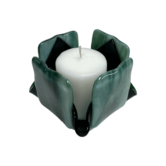 Green Glass Candleholder