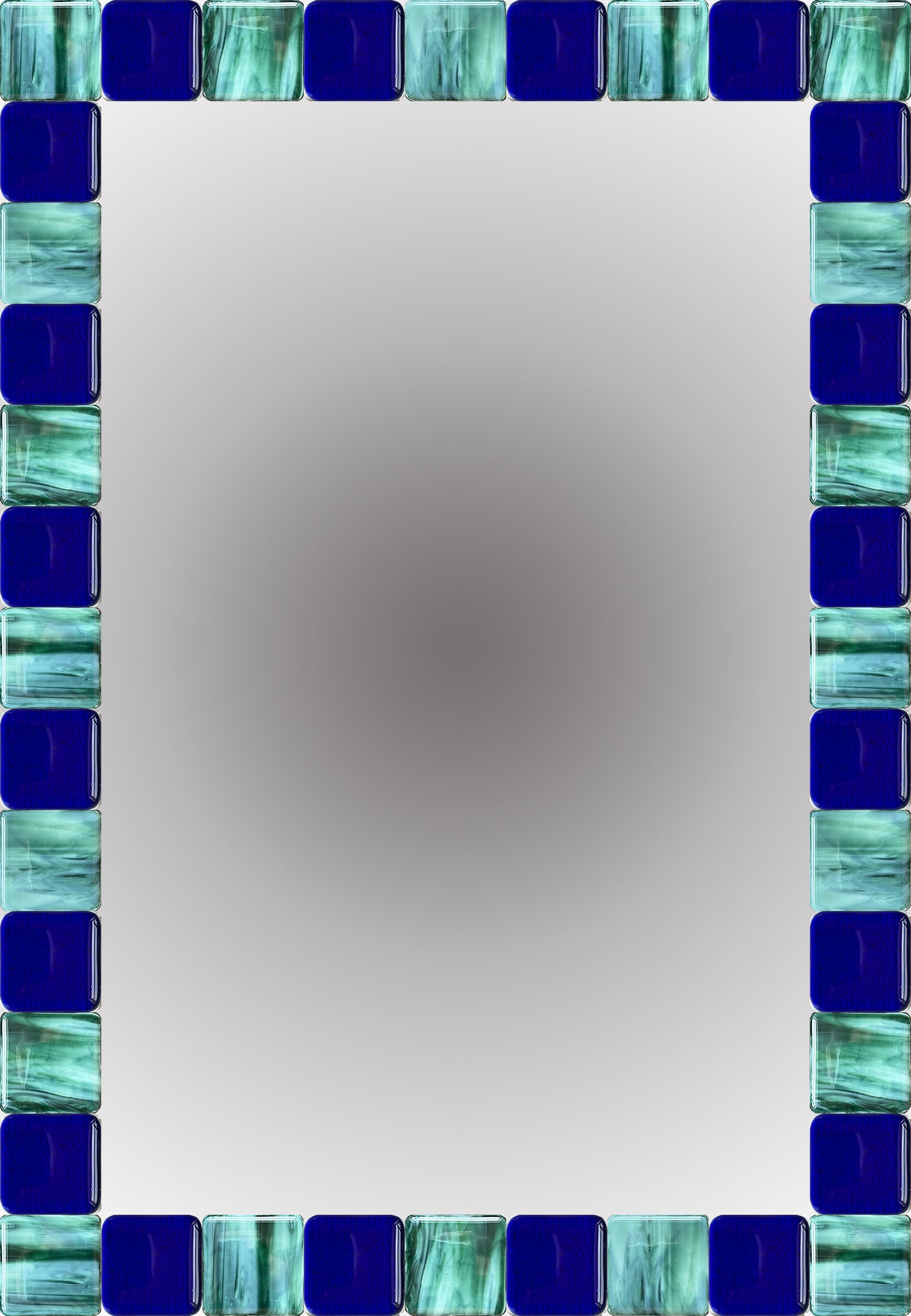 Blue and Green Glass Mirror