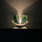 Green & White Opalescent Glass Candleholder