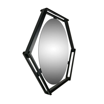METAL HEXAGON FLOATING MIRROR SIDE VIEW