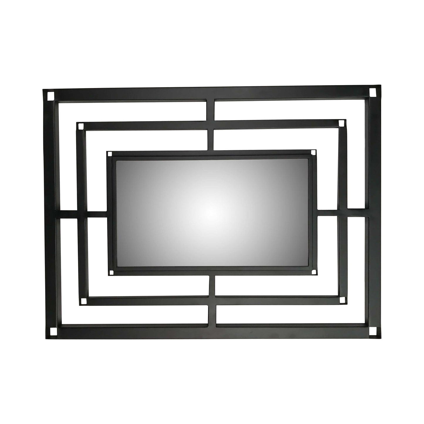 Art deco matte black mirror horizontal