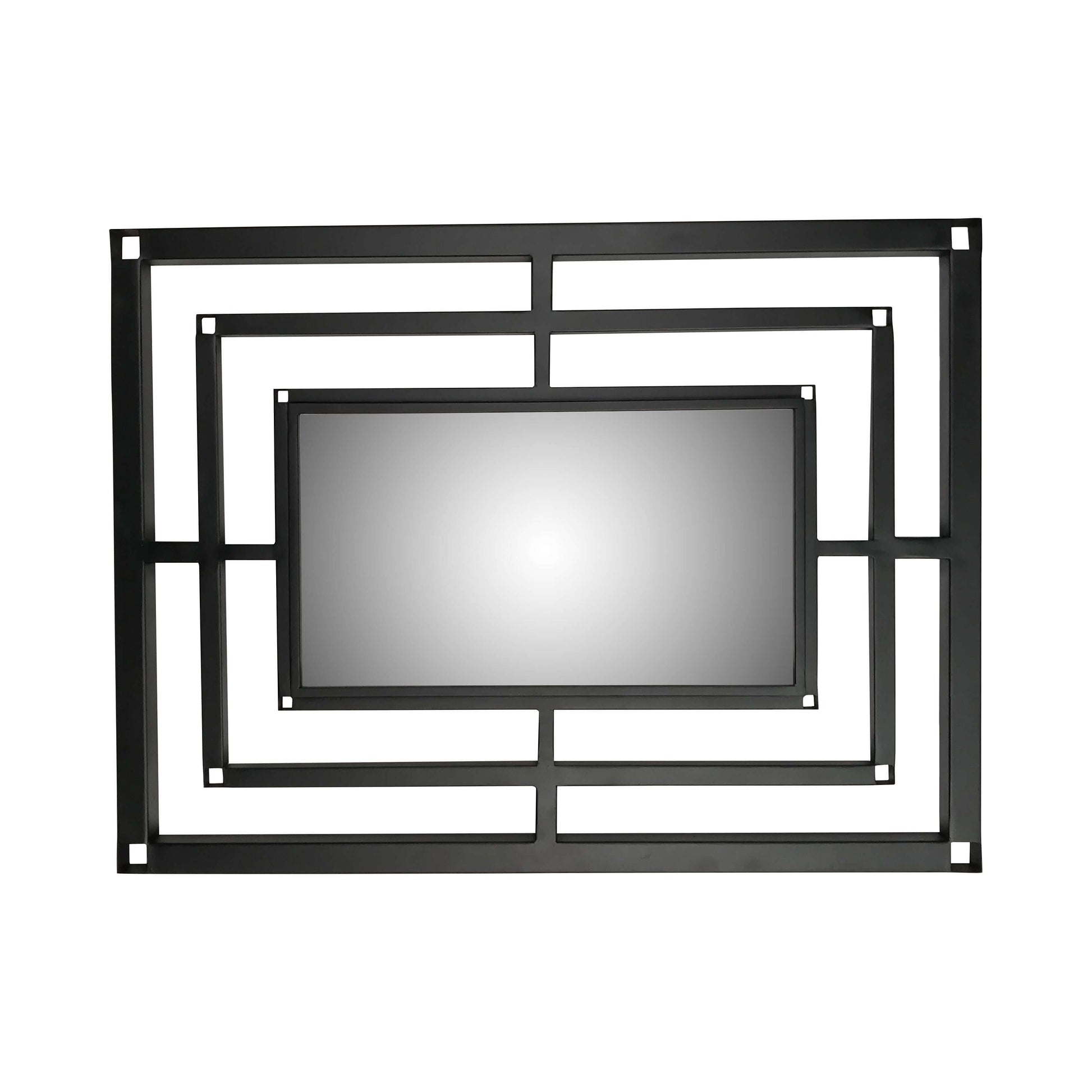 Art deco matte black mirror horizontal