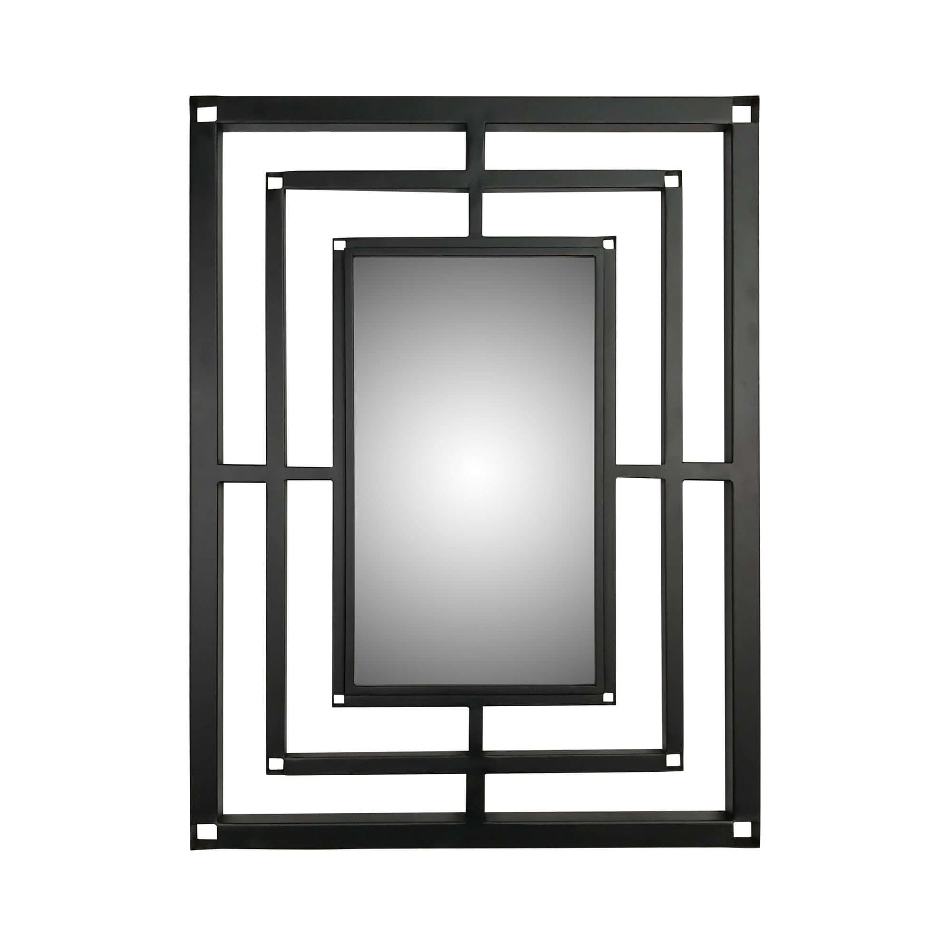 Art deco matte black mirror vertical