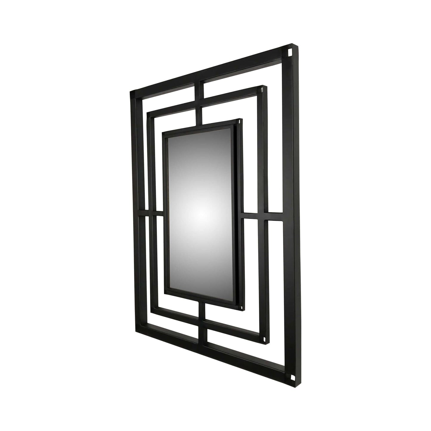 Art deco matte black mirror