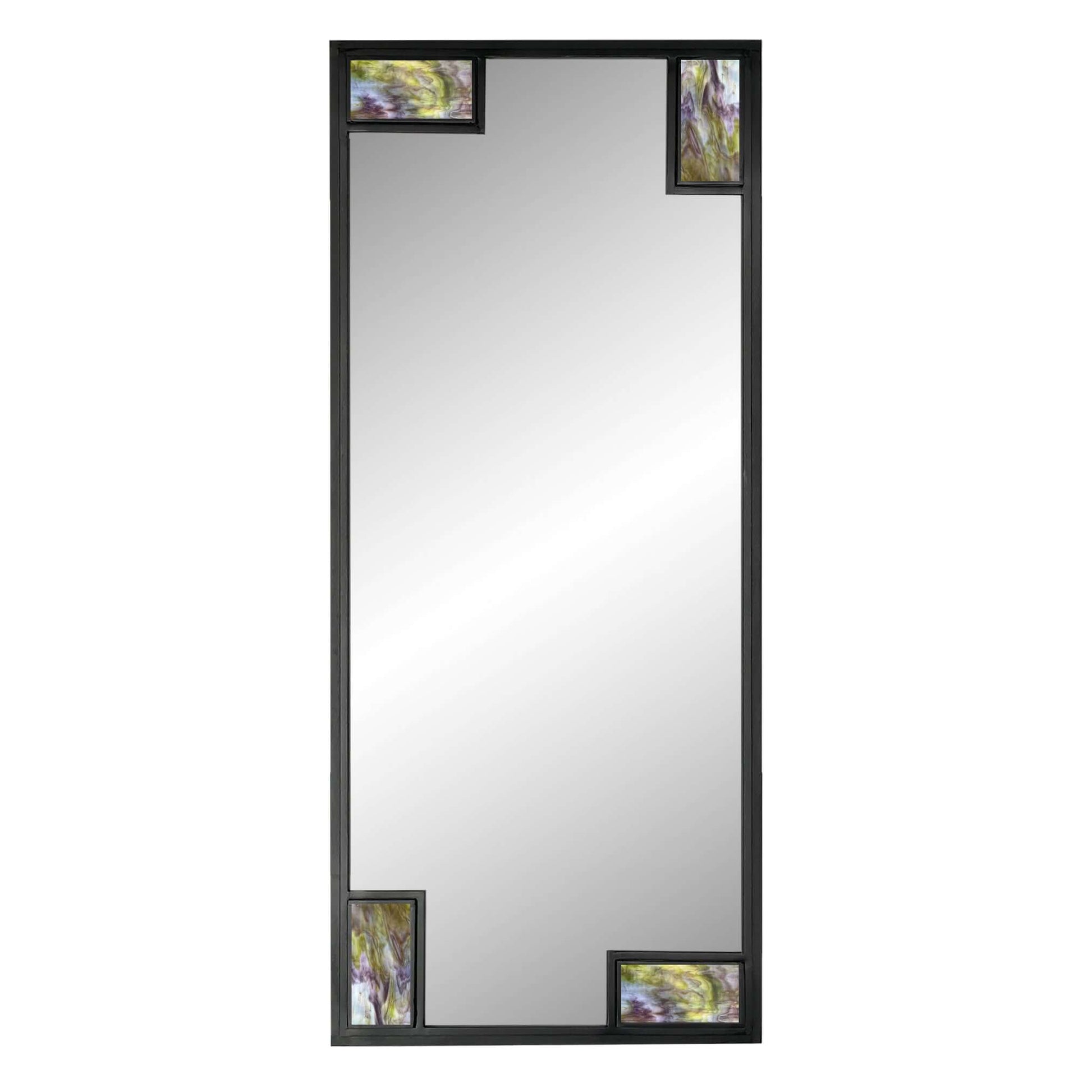 CONTEMPORARY FULL LENGTH MIRROR WITH STAINED GLASS