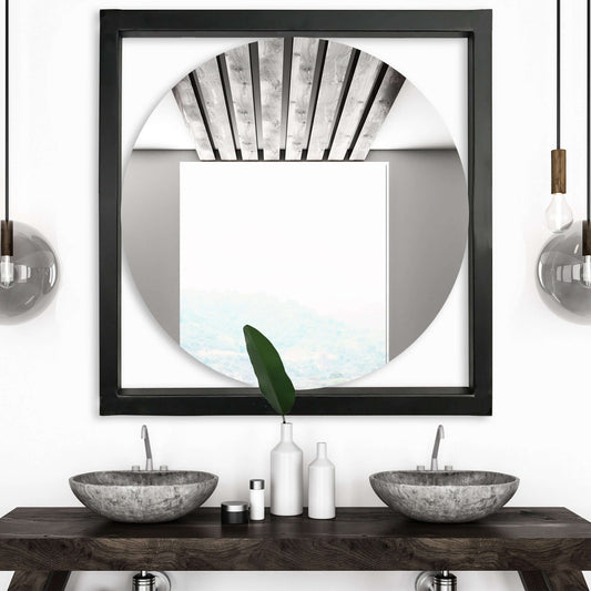 METAL FLOATING ROUND MIRROR