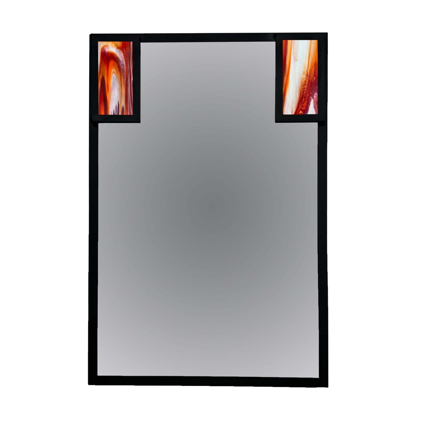 Metal Mirror with Stained Glass